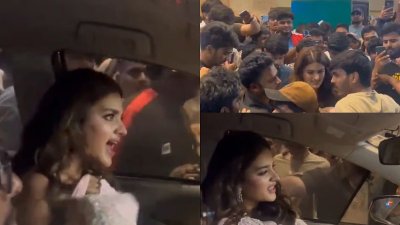 Actor Nidhhi Agerwal Mobbed at The Raja Saab Song Launch in Hyderabad, Incident Sparks Online Outrage