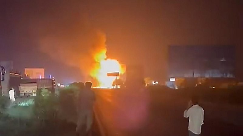 Multiple Explosions After Tanker Collides With Truck Carrying LPG Cylinders on Jaipur-Ajmer Highway