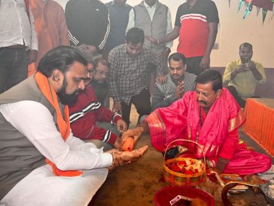 सम्राट चौधरी शपथ लेने से पहले पंचरुपी हनुमान मंदिर में पहुंचे करेंगे पूजा-पाठ