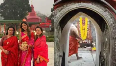 शिल्पा शेट्टी पहुंची त्रिपुरा सुंदरी शक्तिपीठ ,मंदिर में की पूजा-अर्चना