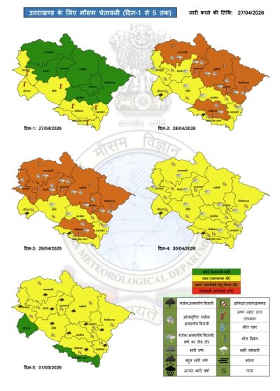 IMD Issues Weather Warning for Uttarakhand, Orange Alert for Thunderstorms and Heavy Rain from April 28