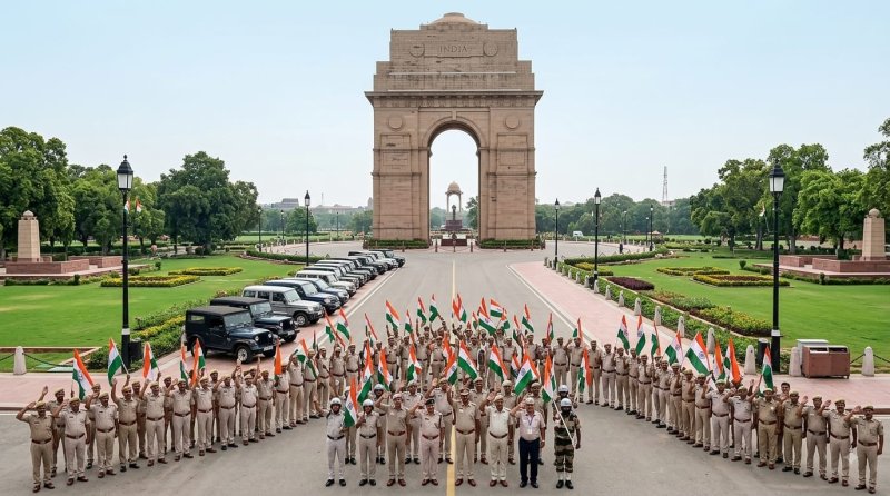 Delhi Police Takes Out Tiranga Rally Ahead of Independence Day