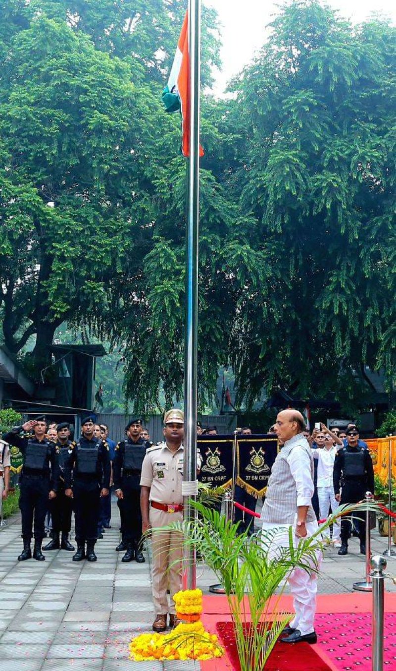 Rajnath Singh Hoists Tricolour on 80th Independence Day