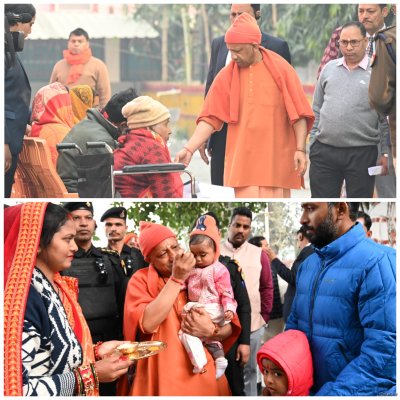 यूपी न्यूज़ : आनुष्ठानिक व्यस्तता में भी मुख्यमंत्री ने जारी रखा जनसेवा अनुष्ठान