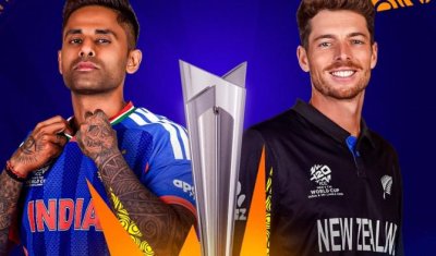 Explosive Batting Powers India to 255/5 in T20 World Cup Final Against New Zealand