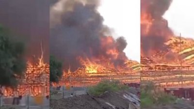 अयोध्या के राजघाट में महायज्ञ के दौरान भीषण आग, दमकल की टीम ने संभाला मोर्चा