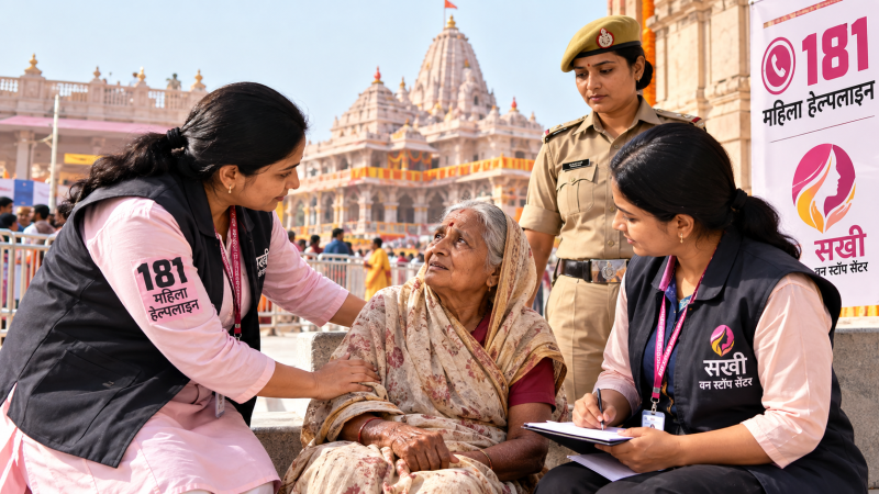 मुख्यमंत्री योगी आदित्यनाथ की प्राथमिकता में महिला सुरक्षा, राम मंदिर परिसर में मिली वृद्धा को वन स्टॉप सेंटर ने परिवार से मिलाया
