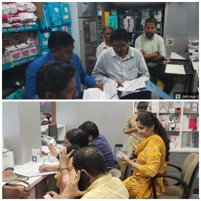 लखनऊ के 12 निजी अस्पतालों में 26 औषधि निरीक्षकों की टीम ने किया औचक निरीक्षण