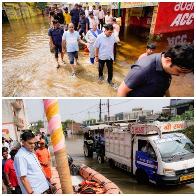 बाढ़ प्रभावितों को राहत पहुंचाने के लिए युद्ध स्तर पर कार्य कर रही योगी सरकार, नगर विकास मंत्री ने फैजुल्लागंज-दाउदनगर में किया निरीक्षण