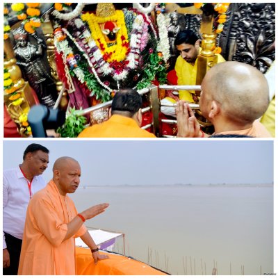 मुख्यमंत्री योगी ने विधि विधान से किया मां विंध्यवासिनी का दर्शन-पूजन