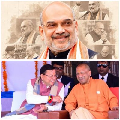 Dhami, Yogi Extend Birthday Wishes to Amit Shah