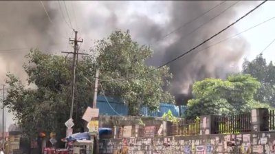 नोएडा में आग का तांडव, कई दुकानें आईं चपेट में
