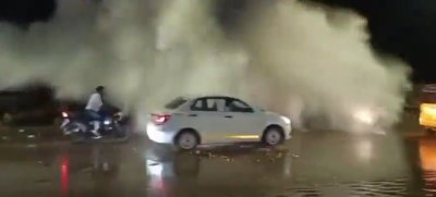 Cyclone Arnab: Huge Waves Flood Chennai’s Ennore Expressway, Traffic Halted