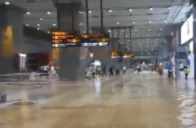 Delhi Airport Flooded After Heavy Rain, Passengers Wade Through Water