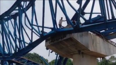 वैशाली में पुल पर बड़ा हादसा, लॉन्चर गिरने से 7 मजदूर घायल