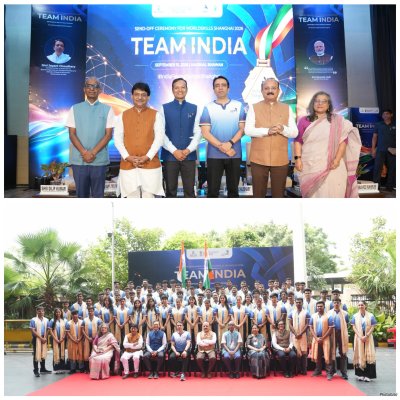 वर्ल्डस्किल्स शंघाई 2026 के लिए भारत का अब तक का सबसे बड़ा स्किल्ड युवाओं का दल रवाना हुआ