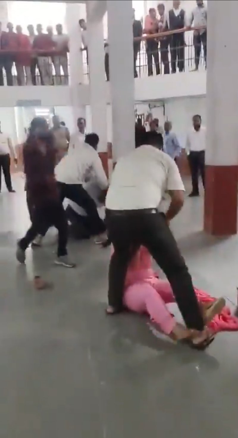 Court Premises Turn Chaotic as Woman Allegedly Assaulted in Maharajganj